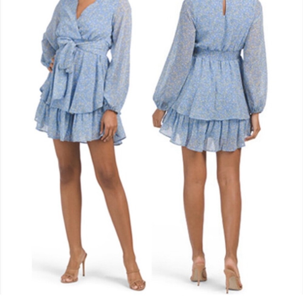 Japna Blue Floral Mini Dress